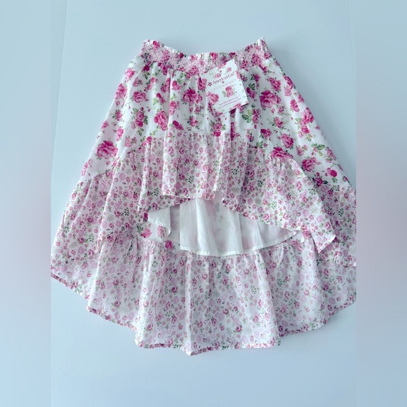 NWT American Girl x Love Shack Fancy High/Low Floral Flutter Skirt Size 6 - Picture 3 of 5
